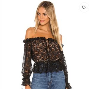 Marjorelle black lace top
